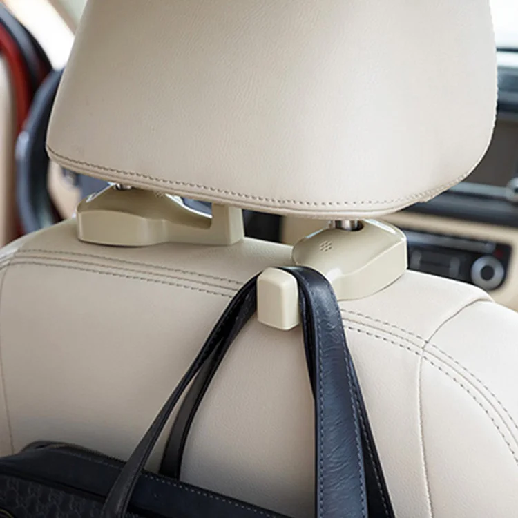 Beige 1 пара автомобилей клипы спинки сиденья крюк застежка авто зажим авто аксессуары для интерьера Сумки Авто Портативный вешалка кошелек сумка Организатор держатель клипсы автомобильные - Название цвета: Beige