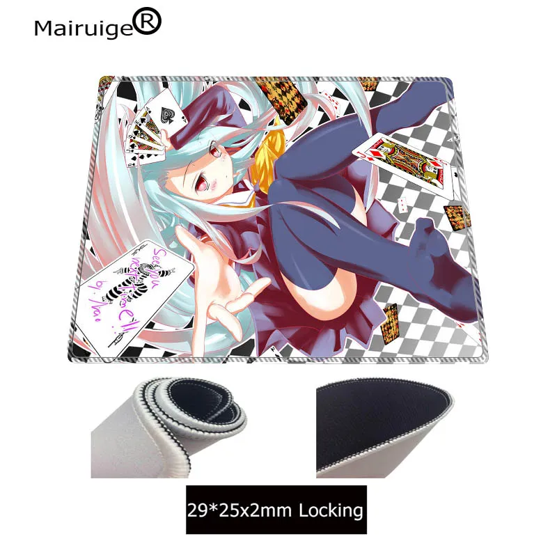 Большой игровой коврик для мыши Mairuige с аниме NO Game No Life резиновый застежкой