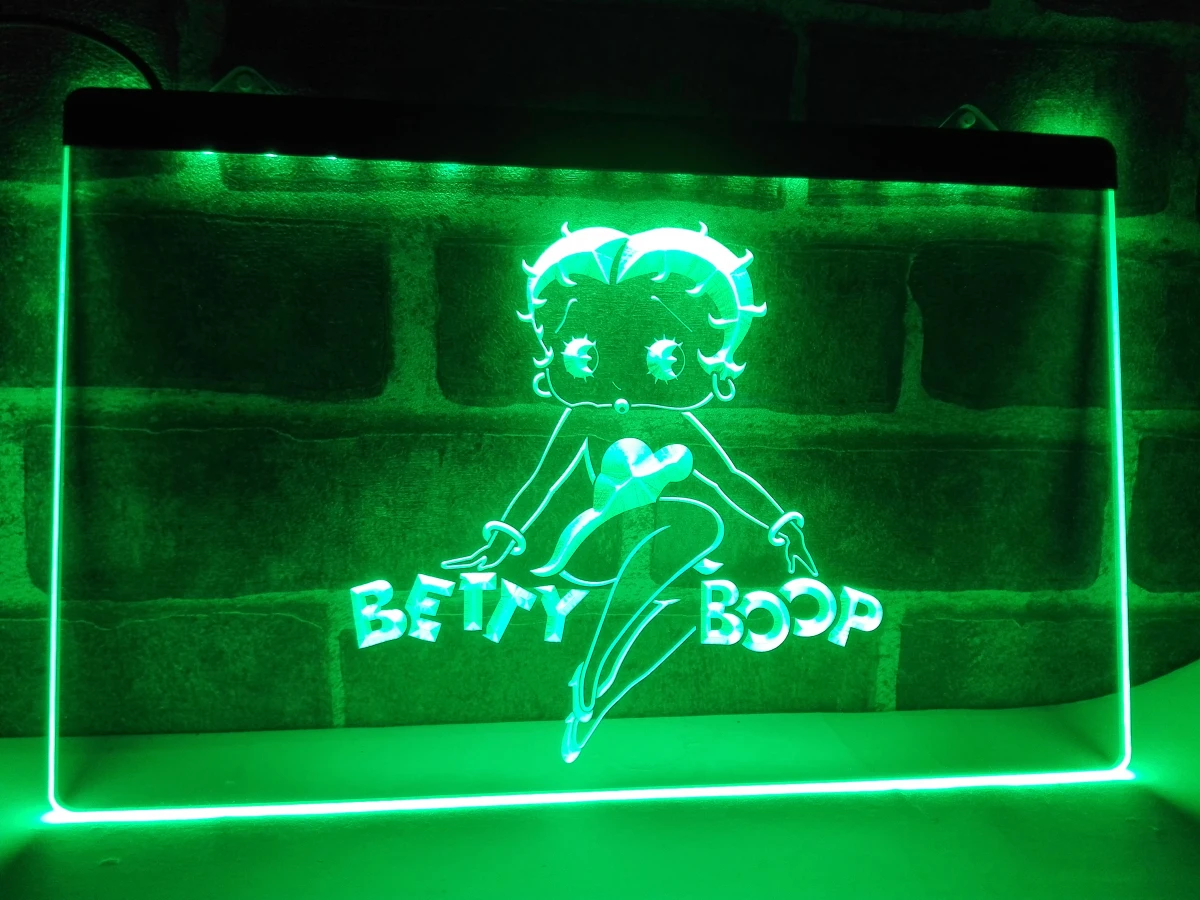 LC197 Betty Boop светодиодный неоновый светильник знак для домашнего декора|Таблички и