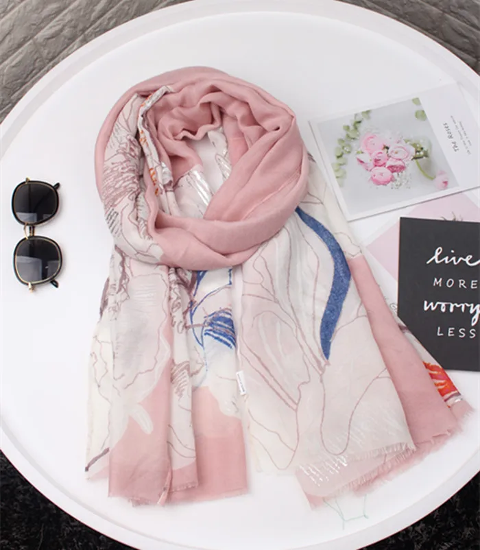 2019 модные шарфы и шали из фольги с эффектом омбре роскошный цветочный шарф хиджаб