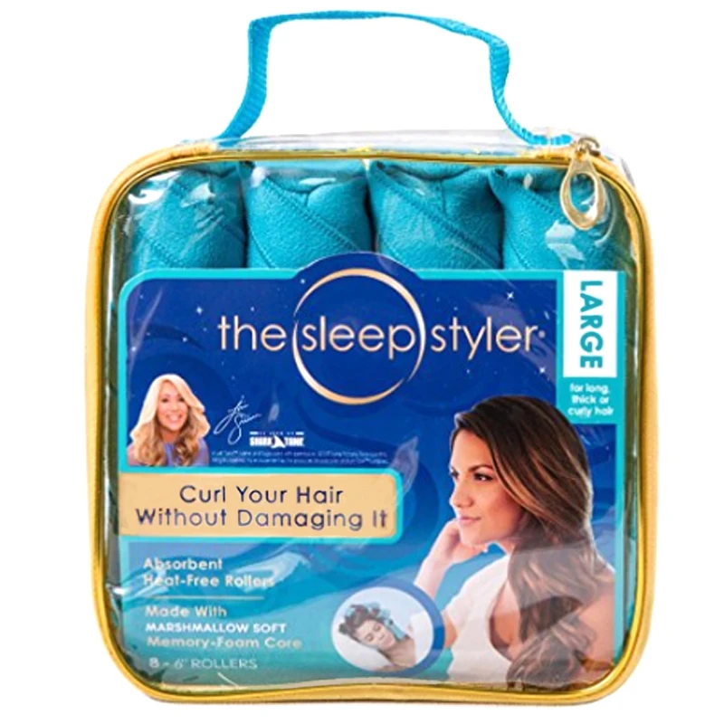 

2021 best seller 8 Pcs Blue Cotton Sleep Styler Hair Roller Magic Hair Curlers Rollers DIY Styling Tools
