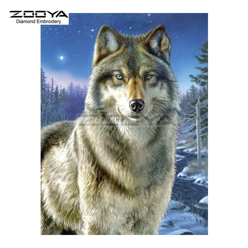 ZOOYA Алмазная вышивка 5D &quotсделай сам&quot алмазная живопись волк животное Ночной