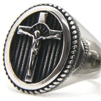 316l stainless steel god jewelry cross jesus ring size 6 14