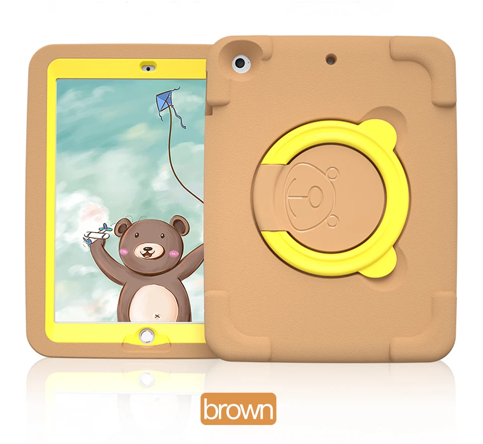 PZOZ Mooie veilige hoes voor iPad Air 2 Pro 9.7 inch Mini 1 2 3 4 5 Houder EVA hoes Druppelbestendig Schokbestendig Kinderen Zacht Niet-toxisch Kindercasus Stentkoffer Vouw Folio Koffer Beschermend omhulsel