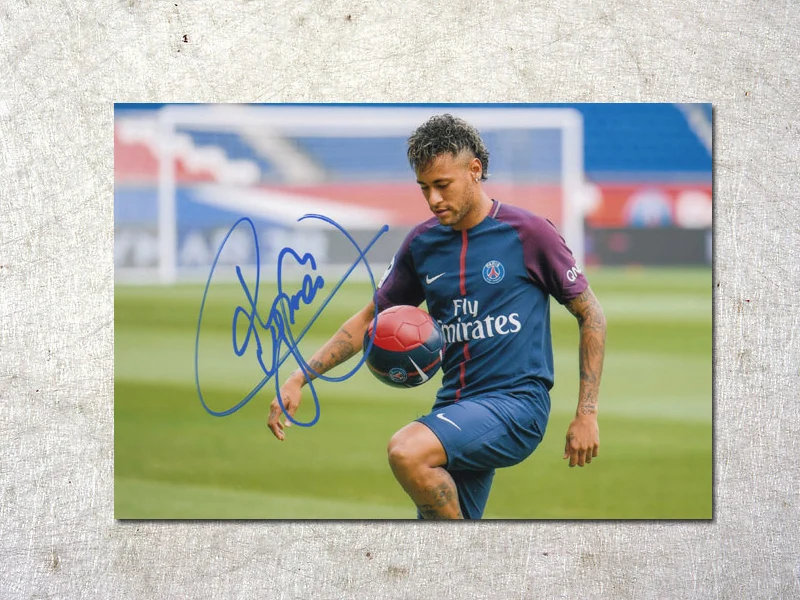 Оригинальная фотоплеер Neymar с автографом 7 дюймов бесплатная доставка 092017H|freeshipping|