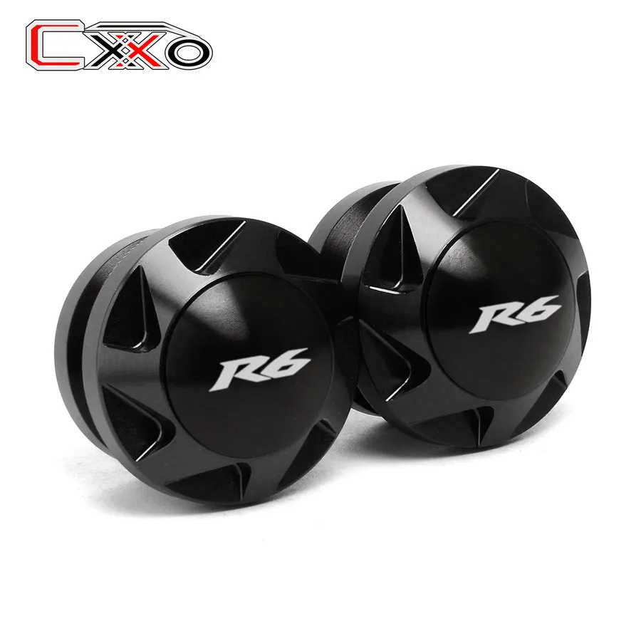 R6 Logo Black Подходит для Yamaha Yzf R1 R6 YZFR6 YZFR1 МОТОЦИКЛ маятник Swin arm слайдерные катушки стенд винты - Цвет: R6 Logo Black