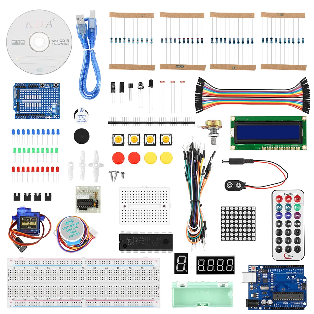 white Один комплект UNO R3 проект starter kit начинающих для Arduino - Цвет: white