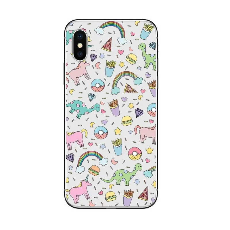 Новый милый Единорог Радужный Жесткий пластиковый Чехол для iPhone X XS XR MAX 5 6 7 8 Plus S SE