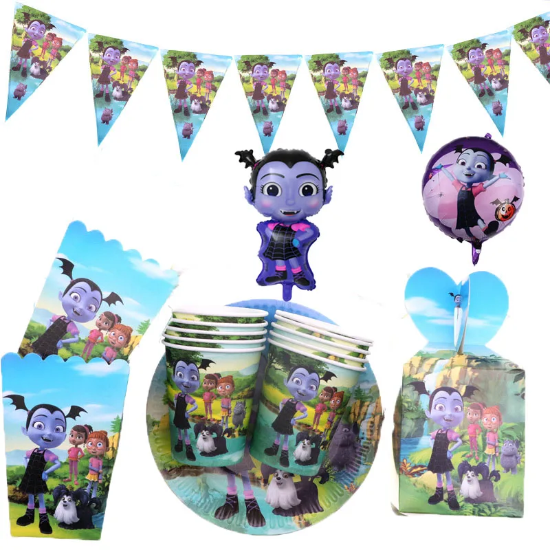 Vampirina, принадлежности для тематической вечеринки, салфетки, тарелки, чашки, свадебное украшение, детская душевая посуда для вечеринки в честь Дня Рождения, набор для девочек
