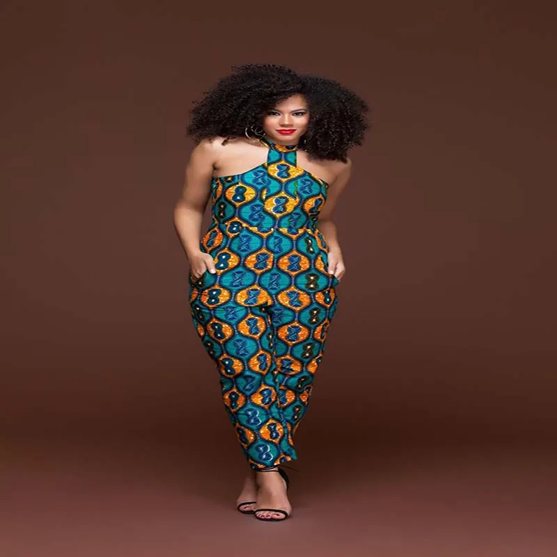 Летний женский вощеный комбинезон с Африканским принтом в этническом стиле