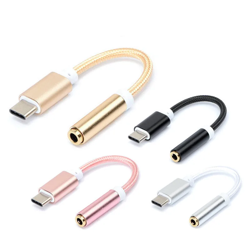 

Type-C To 3.5mm Jack Headphones Adapter USB-C To 3.5mm OTG For Huawei mate 10 P20 pro Xiaomi Mi 6 8 6X Mix 2s AUX Cable YS-123