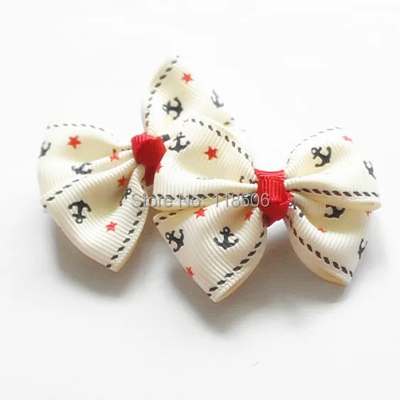 

200pcs Vintage Sailor Doll Anchors and Stars Hair Bow - Ivory Free Shipping