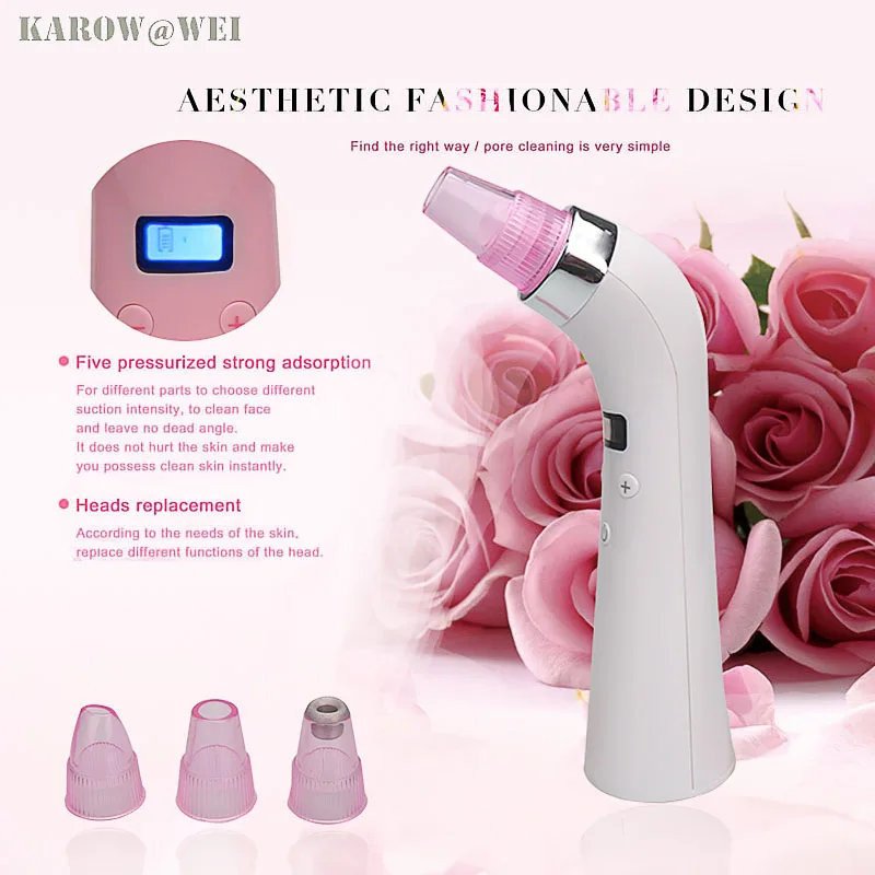 Lcd display Facial pore vacuum blackhead and comedone remover machine acne extractor cleanser skin peeling diamond dermabrasion |