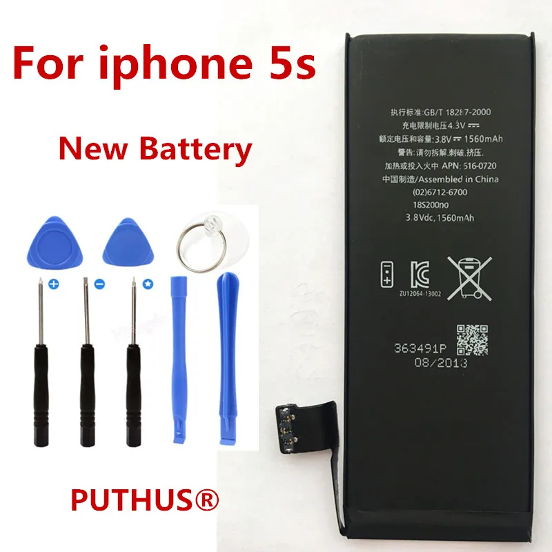 Для iphone 5S батарея 100% новая настоящая 1560mah запасная для 5C с набором инструментов