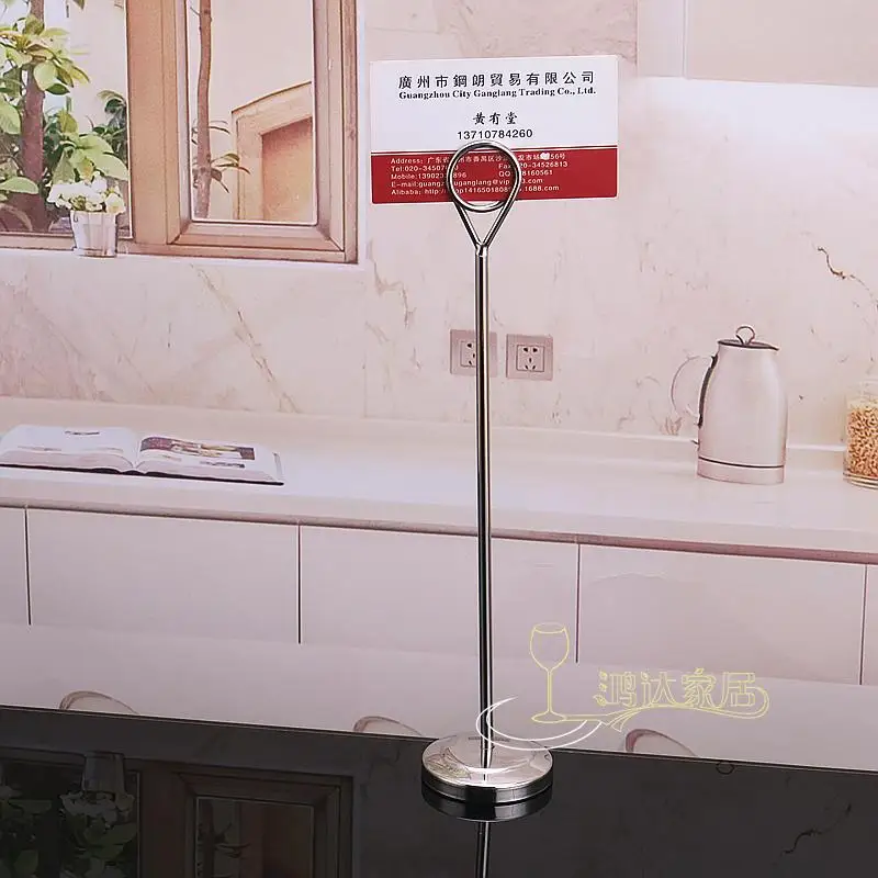 Золотистая Серебристая Круглая стальная настольная подставка с цифрами для меню