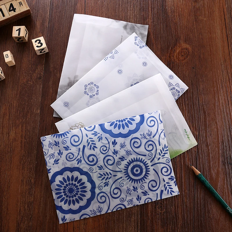 5 шт. бумажные конверты в китайском стиле винтажные полупрозрачные декоративные
