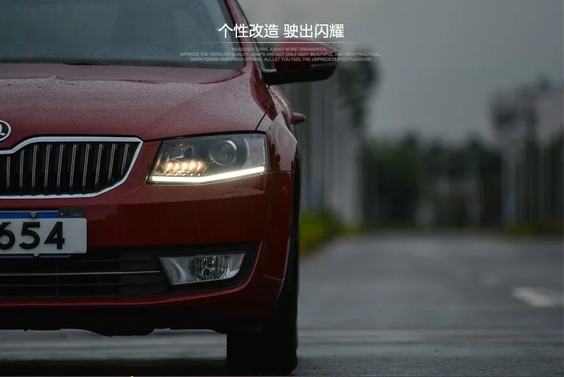 KOWELL автомобильный Стайлинг для Skoda Octavia фары- Octavia светодиодный фонарь светодиодный DRL Биксеноновые линзы Высокий Низкий луч парковка