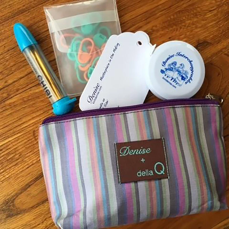 

Denise della Q Stripe Sewing Knit Knitting Needle Tools Bag Practical Bags for Craft Tools