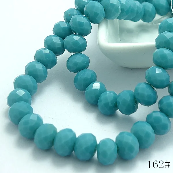 

Wholesale 40pcs 8mm Rondelle Faceted Crystal jewelry Porcelain Glass Loose Spacer Beads Blue jewelry 3