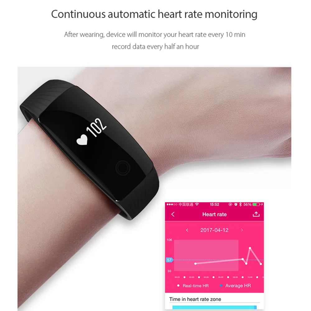 Время владельца Smart Band V05C сердечного ритма работает группа barcelet slepp монитор