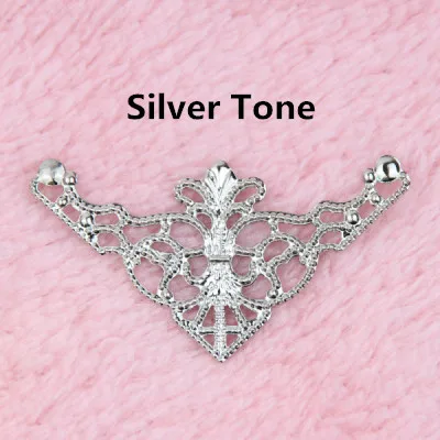 Silver Tone 50 шт. филигранные обертывания выбрать цвет соединители металлические изделия, соединитель для самостоятельного изготовления ювелирных изделий Аксессуары Шарм Кулон - Цвет: Silver Tone