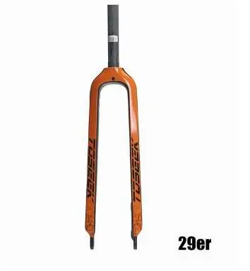29er Orange TOSEEK 26/27. 5/29 дюймов труба из углеродистого волокна 3K полностью из углеродного волокна, вилы велосипед Mtb горный велосипед вилка, части велосипеда 1-1/" Лидер продаж вилка - Цвет: 29er Orange
