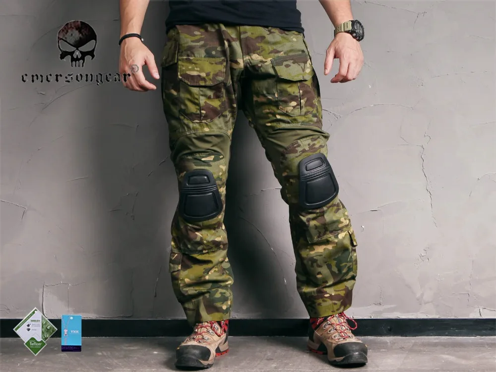 EMERSON Combat G3 Tactical Pants Airsoft Military bdu Trousers with Knee Pad MultiCam Tropic EM9281