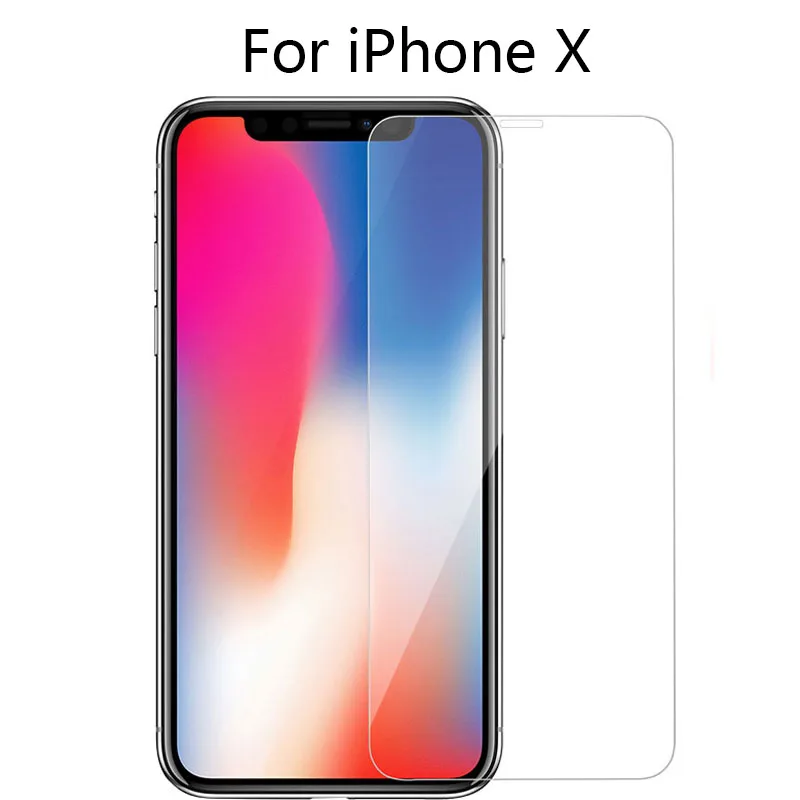 For iPhone X Закаленное стекло для iPhone X XS MAX XR Защитная пленка для экрана для iPhone 11 pro max Защитное стекло для iPhone XS max 6 6s 7 8 X - Цвет: For iPhone X