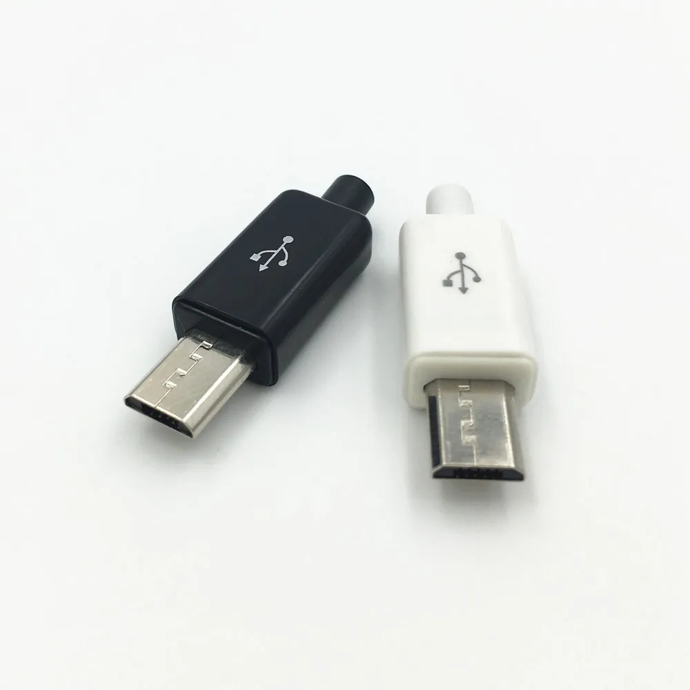 10 шт. 5 контактный штекер Micro USB приваренный удлиненный разъем для зарядки Android и т.