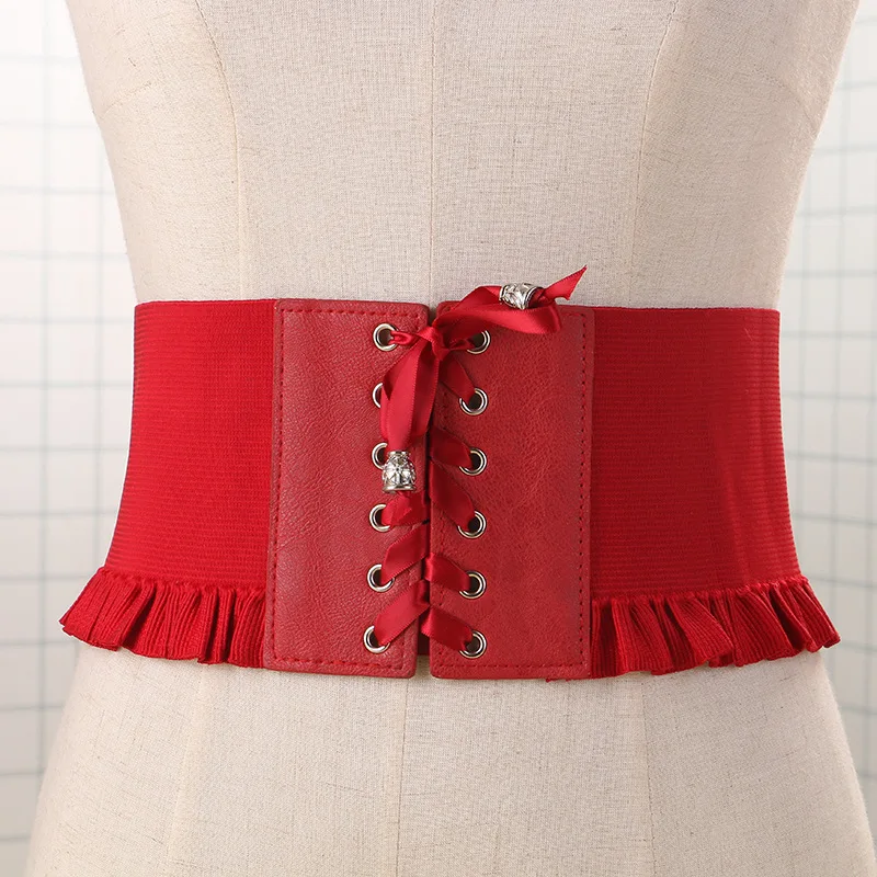 Fashon женский ошейник с бантиком Cummerbund стройнящий корсет для тела Пряжка Широкий