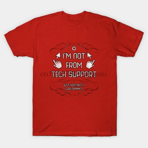 Мужская футболка с коротким рукавом I'm not от tech support Nerd T Shirt Женская одним