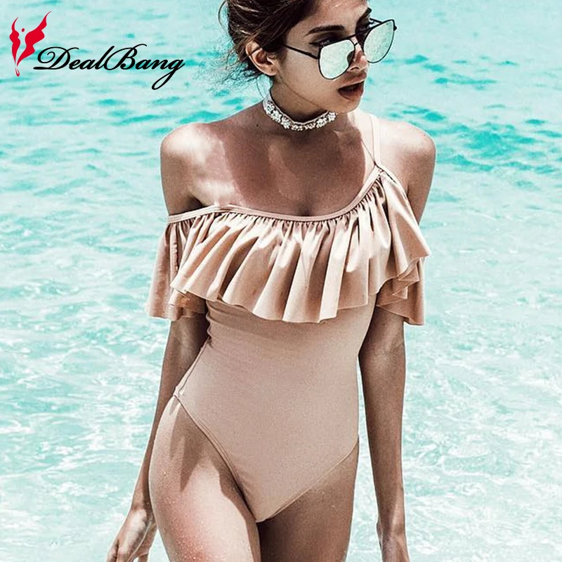 Dealbang одно плечо оборками Фитнес боди сексуальная женская одежда Мода 2017 г. Тощий