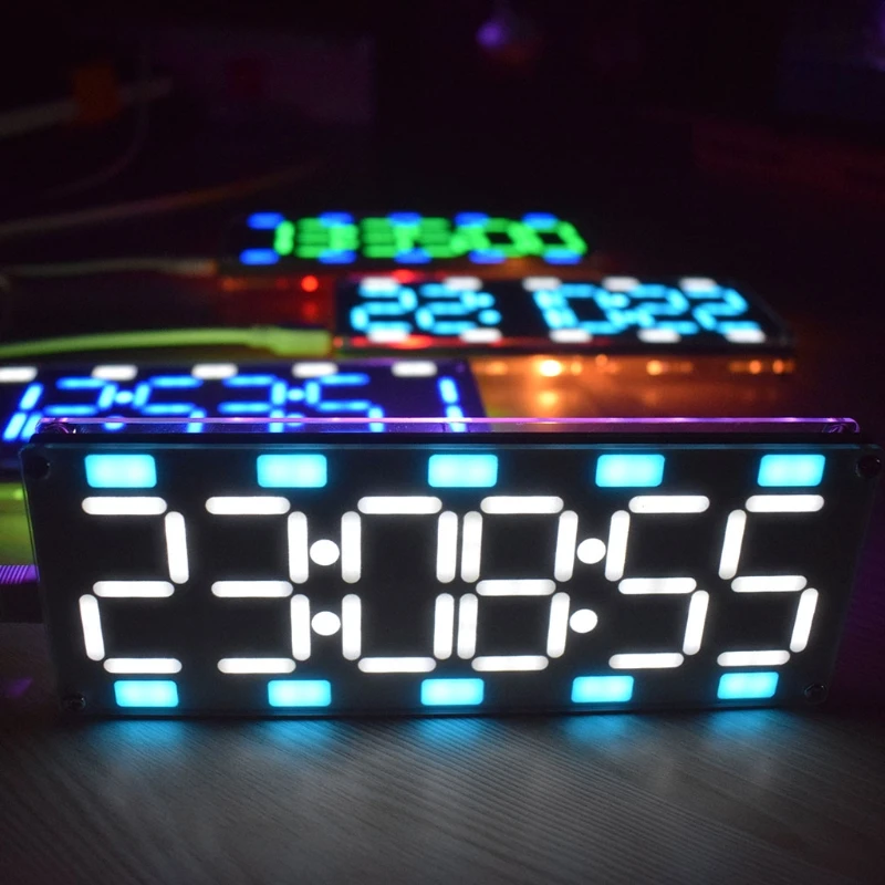 DIY большой двух-Цвет цифровые часы DIY Kit 6 цифр светодиодный цифровые часы-трубка комплект сенсорный Управление+ время Температура указание даты, счетчик недель, Дисплей