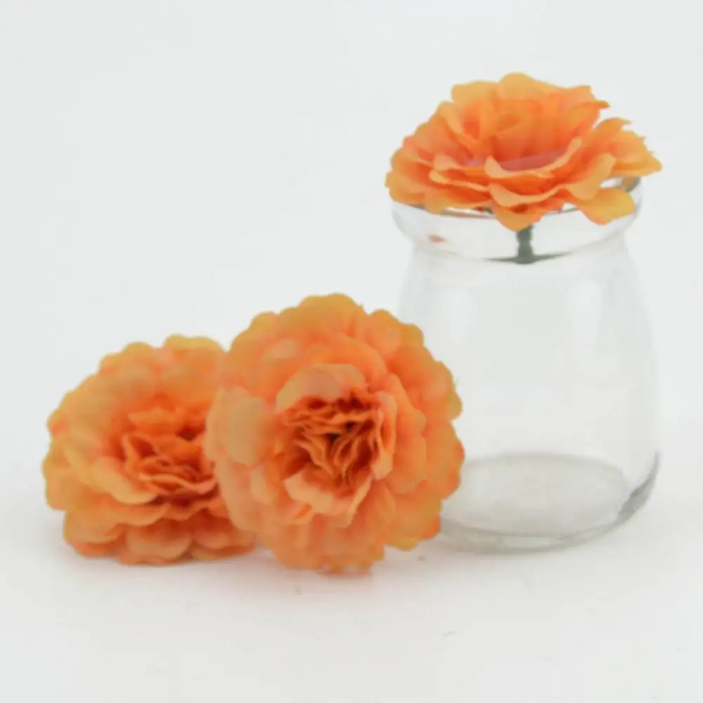 Orange 5 шт./лот, 6 см, высокое качество, шелк, искусственный цветок, голова розы для свадьбы, украшение дома, сделай сам, скрапбук, гирлянда, ремесло, искусственные цветы - Цвет: Orange