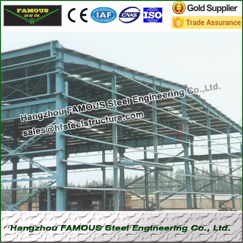 

High rise wide span prefab steel building with economic scheme
