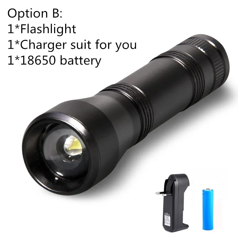 With 18650 battery УФ фонарик светильник UV светильник L2/T6 белый светильник светодиодный фонарь светильник 5 Режим Масштабируемые 395nm ультрафиолетовый светильник черный светильник использовать 18650 Батарея - Испускаемый цвет: With 18650 battery