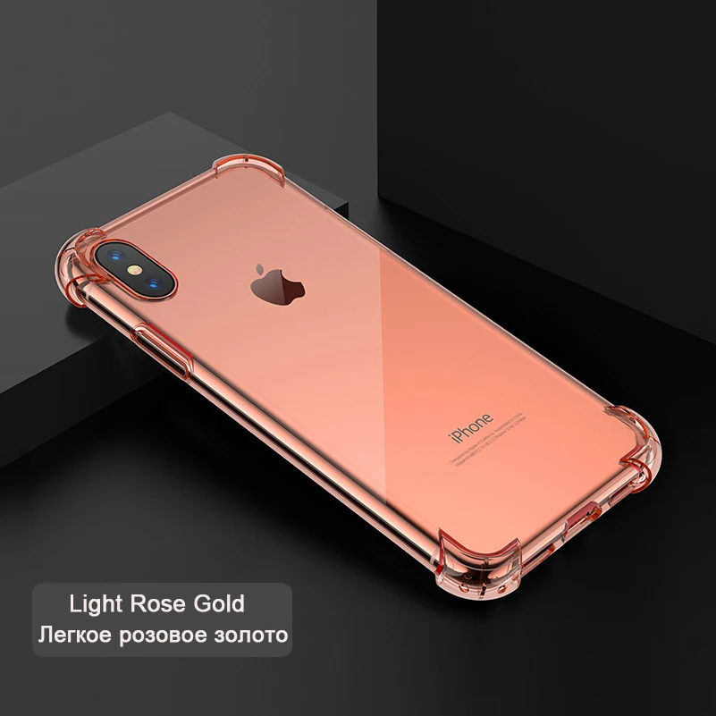 Противоударный прозрачный силиконовый чехол для телефона iPhone 7 8 роскошные