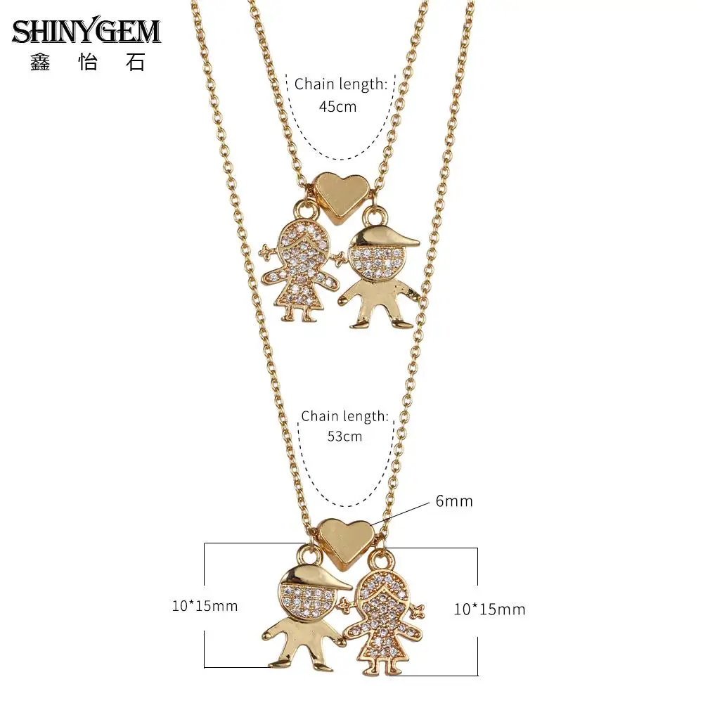 Ожерелье ShinyGem для влюбленных пар длинное Двухслойное винтажное ожерелье с
