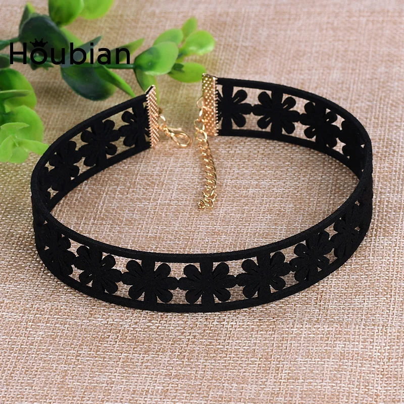 Женское Ожерелье-чокер 8 шт./компл. в полоску черное длинное корейское бархатное