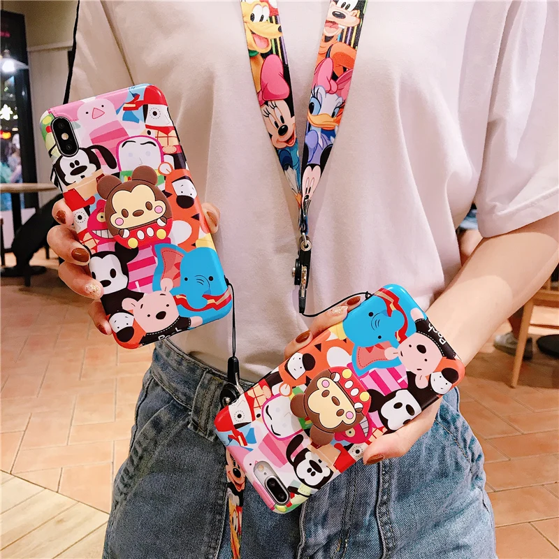 3pcs Sam S10 plus toy Zoo case Cute Cartoon Soft back For Samsung S9 S8 note8 note 9 A8S A9S +stander+Strap |