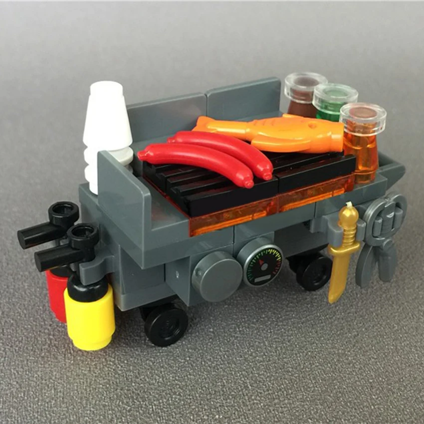Конструктор барбекю одиночный город игрушечный автомобиль аксессуары MOC