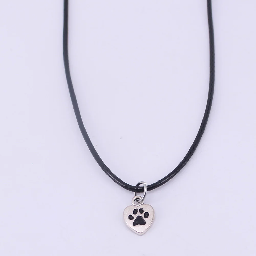 Hzew сердце собака кошка ожерелье с подвеской в виде лапы