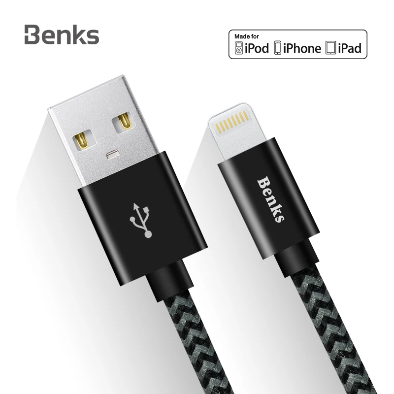 Usb-кабель Benks MFi Lightning для зарядки iphone Max Xs Xr X 8 7 6s Plus 5 5S se iPad 2.4A быстрое зарядное