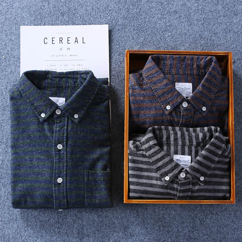 Рубашка в полоску с длинным рукавом 100% хлопок|oxford shirt|cotton oxford shirtcotton striped shirt |