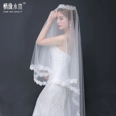 Новинка 2019 3 м белый/слоновая кость Красивая Длина собора кружевная кромка