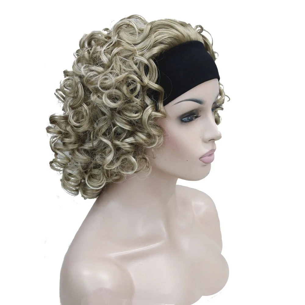 StrongBeauty женские кудрявые волосы средней длины 3/4 парики Черный/светлый женский