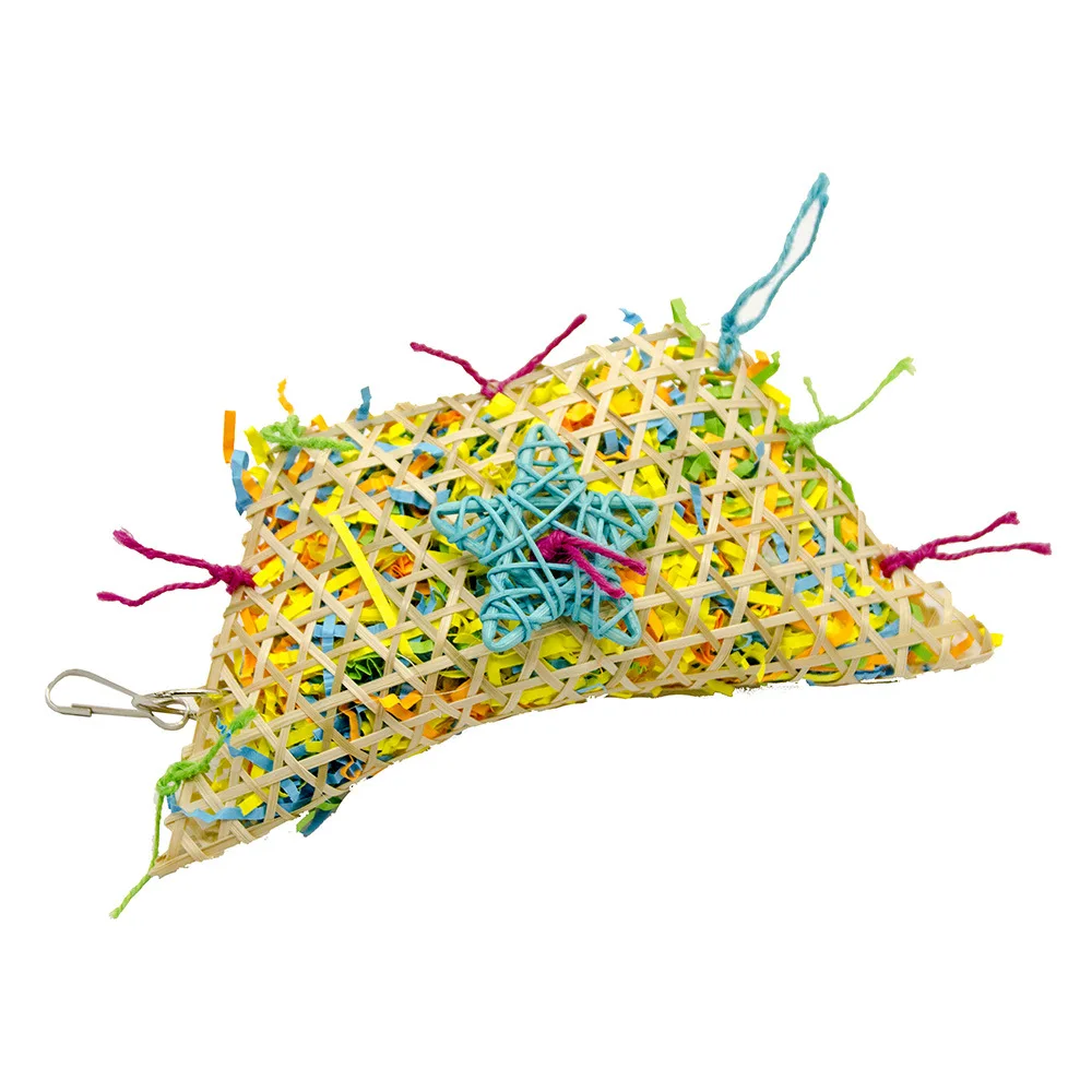 

Colorful Parrot Bird Toys Pet Parrot Bird Bites Climb Chew Toys Cockatiel Parakeet Hanging Brushed Grass Rope Toy
