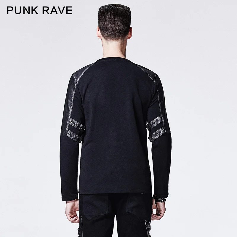 Лидер продаж черные готические рубашки с длинными рукавами и заклепками в стиле