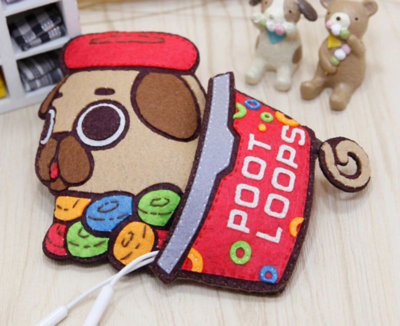 2018 новый милый щенок Войлок сумка для хранения гарнитуры простой diy пакет Отлично