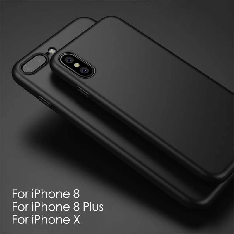 GU JIANG Luxury 360-degree Full Cover Anti-fingerprint Protector Case for iPhone 8 and Plus X All-fitting Shell |